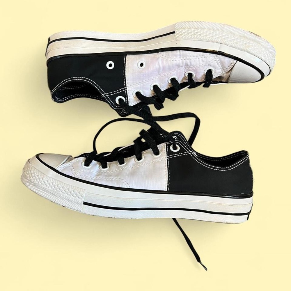 Converse Two-Tone Black and White Low Top Sneakers